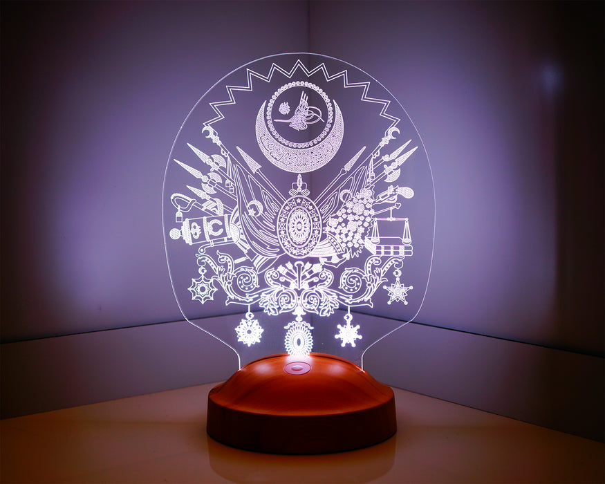 Osmanlı Tuğrası 3D Led Lamba