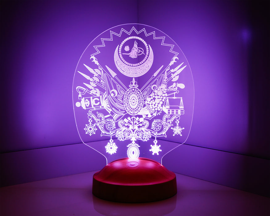 Osmanlı Tuğrası 3D Led Lamba