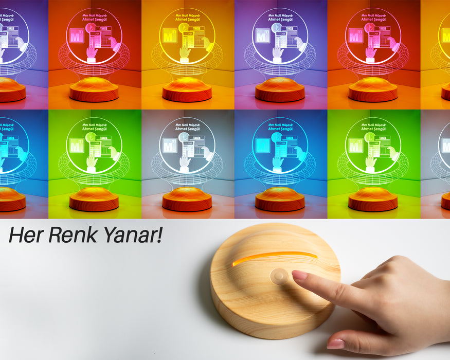 Muhasebeciye Hediye, Mali Müşavir Ofis Hediyesi Kişiye Özel  Led Lamba
