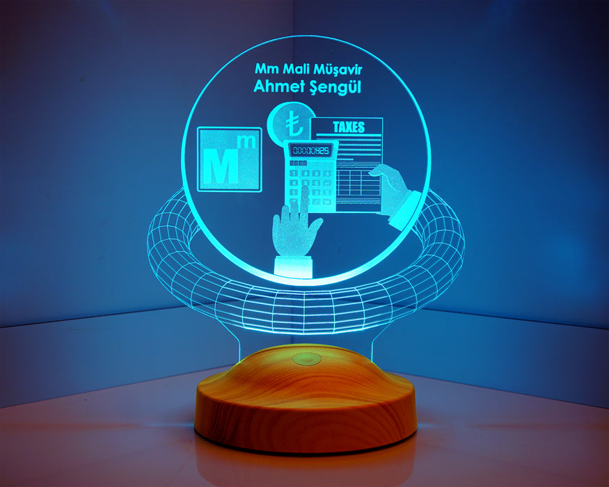 Muhasebeciye Hediye, Mali Müşavir Ofis Hediyesi Kişiye Özel  Led Lamba