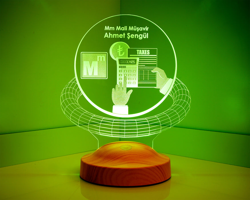 Muhasebeciye Hediye, Mali Müşavir Ofis Hediyesi Kişiye Özel  Led Lamba