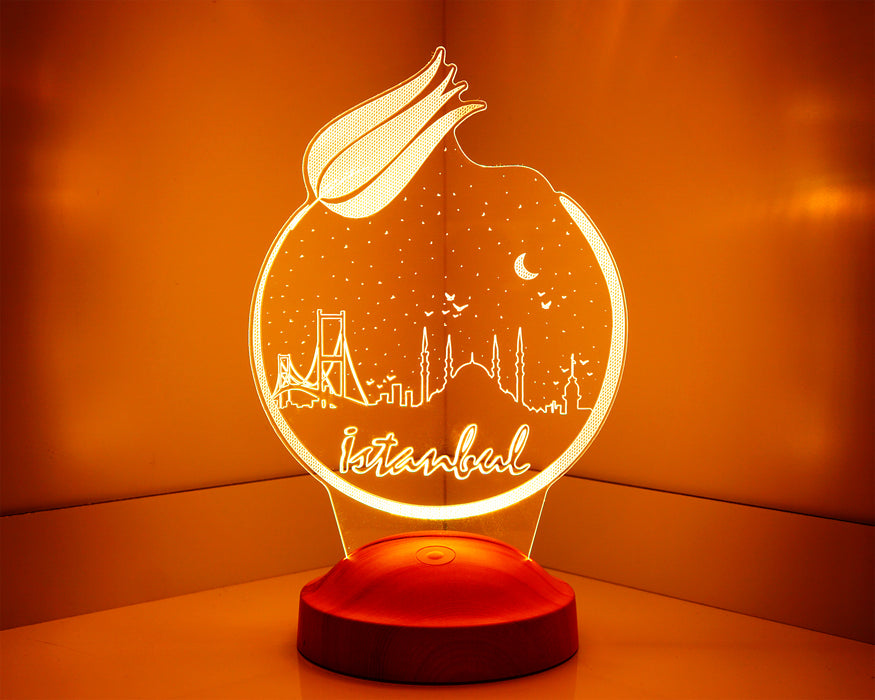 İstanbul Temalı, İstanbul Aşığına, İstanbul Hatırası Led Lamba, 3 Boyutlu Led Lamba
