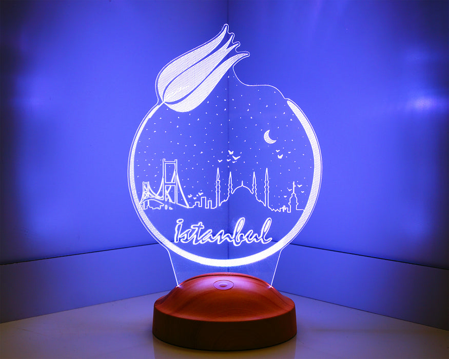 İstanbul Temalı, İstanbul Aşığına, İstanbul Hatırası Led Lamba, 3 Boyutlu Led Lamba