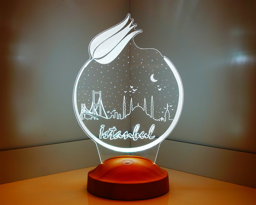 İstanbul Temalı, İstanbul Aşığına, İstanbul Hatırası Led Lamba, 3 Boyutlu Led Lamba