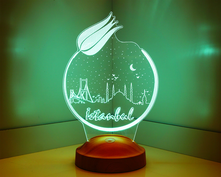 İstanbul Temalı, İstanbul Aşığına, İstanbul Hatırası Led Lamba, 3 Boyutlu Led Lamba