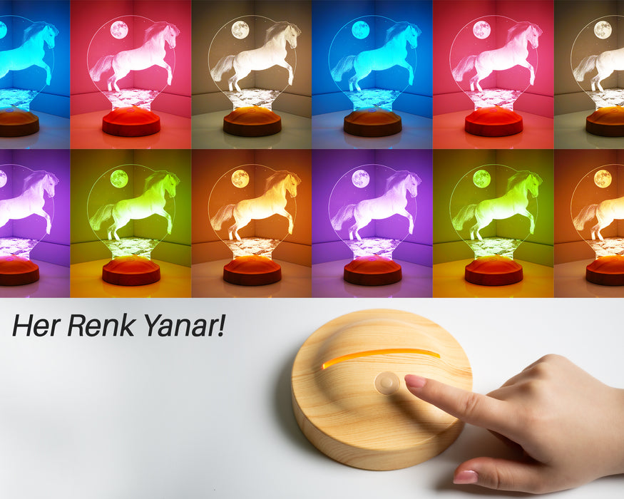 Şahlanan At Led Lamba, At Figürlü Hediye Lamba