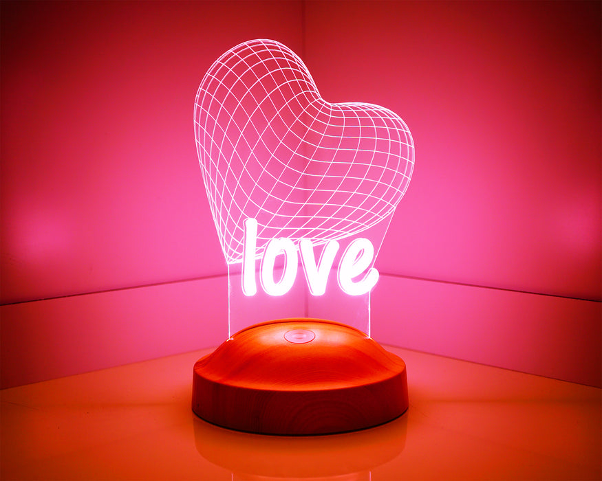 Love Kalp 3boyutlu Led Lamba, Sevgiliye Hediye