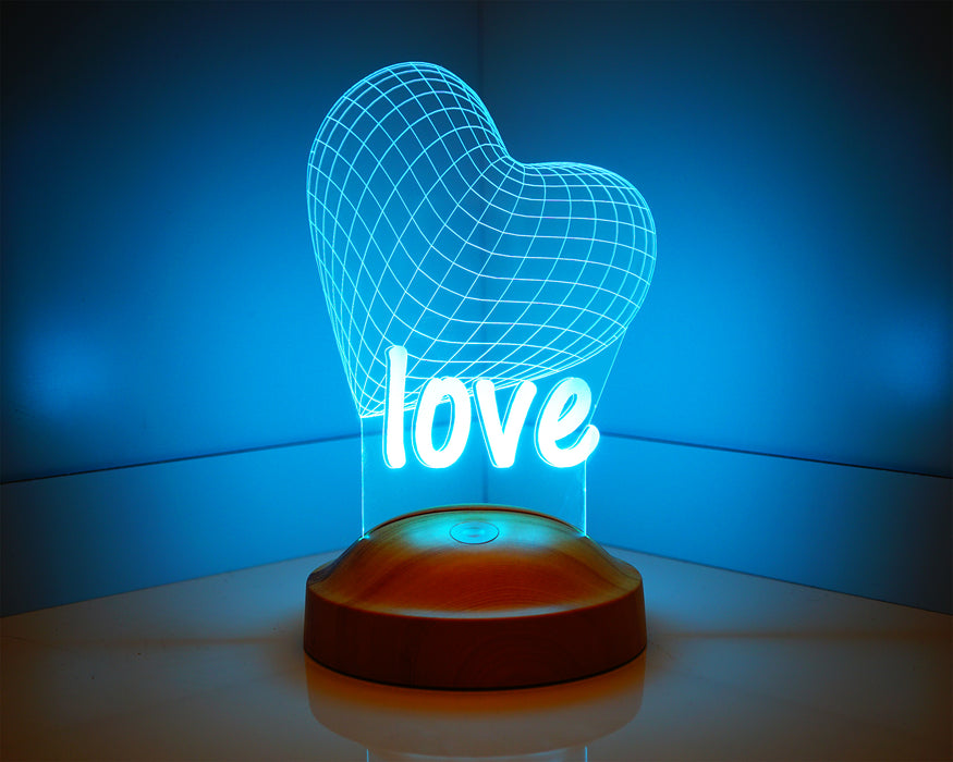 Love Kalp 3boyutlu Led Lamba, Sevgiliye Hediye