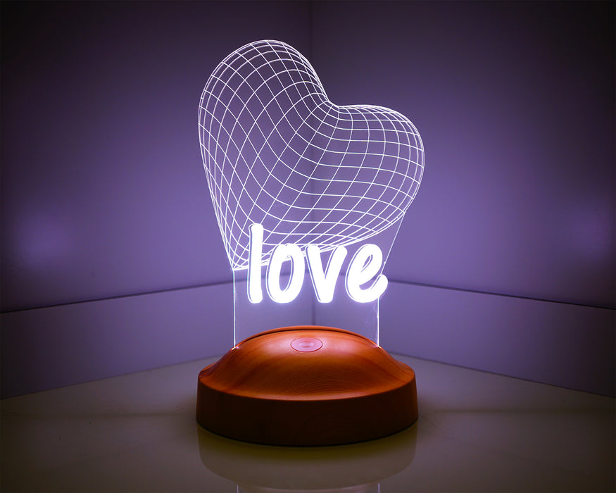Love Kalp 3boyutlu Led Lamba, Sevgiliye Hediye