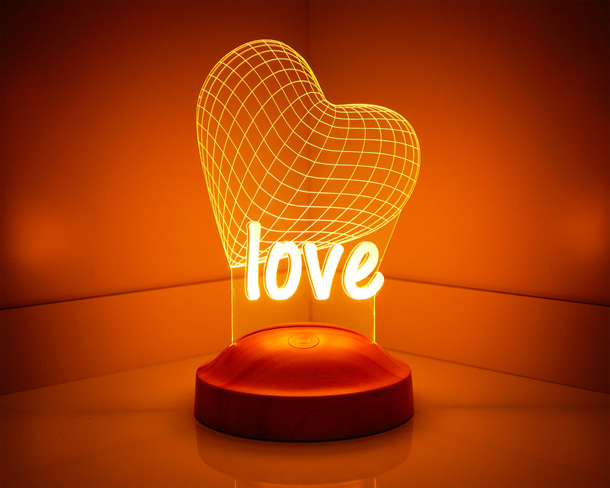Love Kalp 3boyutlu Led Lamba, Sevgiliye Hediye