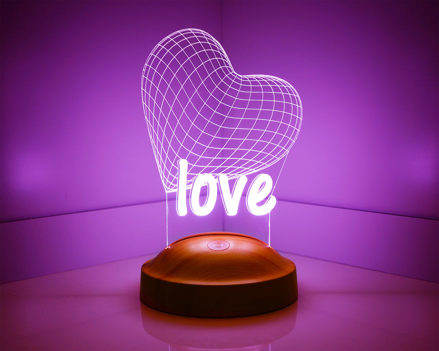 Love Kalp 3boyutlu Led Lamba, Sevgiliye Hediye