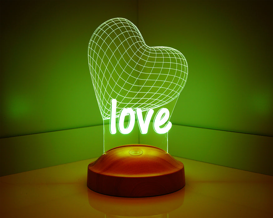 Love Kalp 3boyutlu Led Lamba, Sevgiliye Hediye