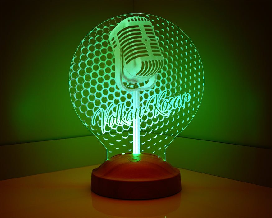Mikrofon Led Lamba Ses Sanatçısına Özel İsimli Hediye, Müzisyene Hediye, Şarkıcıya Hediye, Vokaliste Hediye, Nostaljik Mikrofon