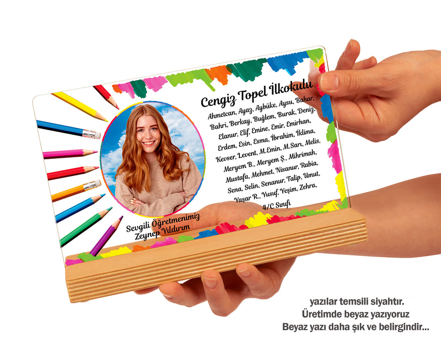 Fotoğraflı Öğretmenler Günü Hediyesi Çerçeve, Öğretmene Hediye, Resimli Pleksi Çerçeve, Öğretmenler Günü Hediyesi