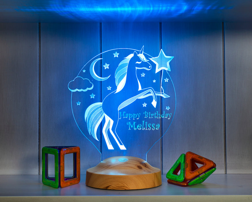 Unicorn İsimli Gece Lambası, Tek Boynuzlu At İsimli Kız Çocuk Odası Hediyesi Led Lamba, Unicorn Doğum Günü Parti Hediyesi