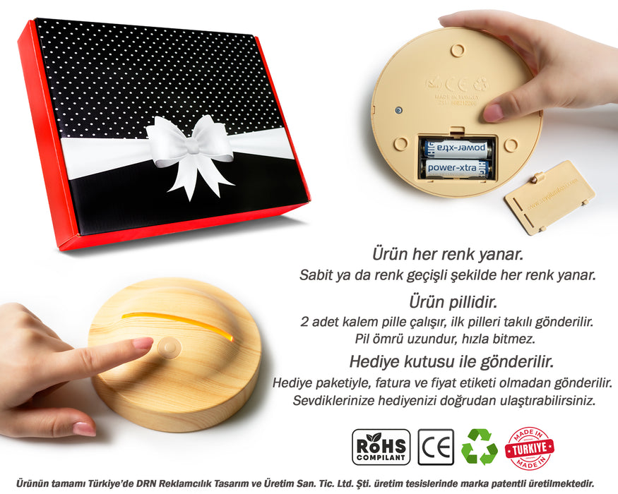 Taraftara Özel Futbol Topu LED Lamba – Takım Logolu Kişiye Özel Hediye