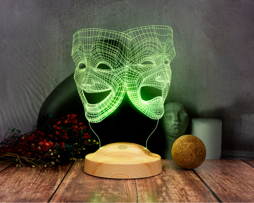 3 Boyutlu Maske, Tiyatro Sanatçısına Hediye Kişiye Özel Led Lamba
