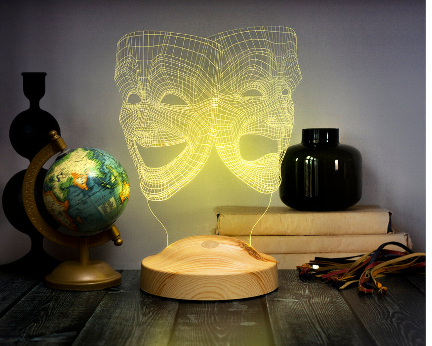 3 Boyutlu Maske, Tiyatro Sanatçısına Hediye Kişiye Özel Led Lamba