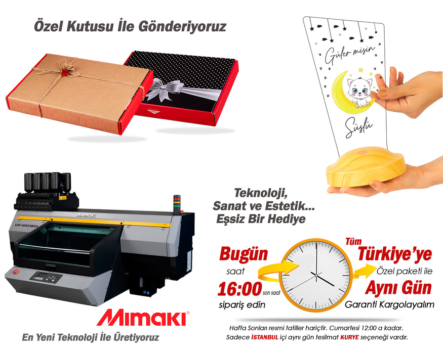 Kedili Hediye Çocuk Odası Aydınlatma Kız Bebek Gece Lambası, Kız Çocuk İçin Kişiselleştirilmiş Başucu Lambası, Sevimli Kedi Lambası, Kişiye Özel Oda Dekoru