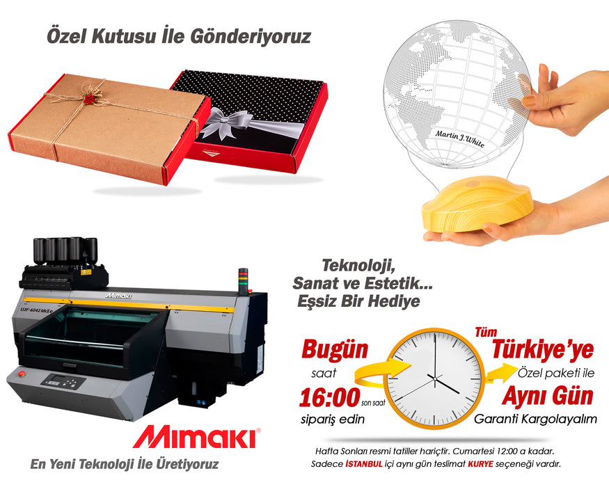 Kişiye Özel Dünya Haritası Figürlü 3D Led Gece Lambası, 3 Boyutlu Küre Dünya Haritası Led Lamba