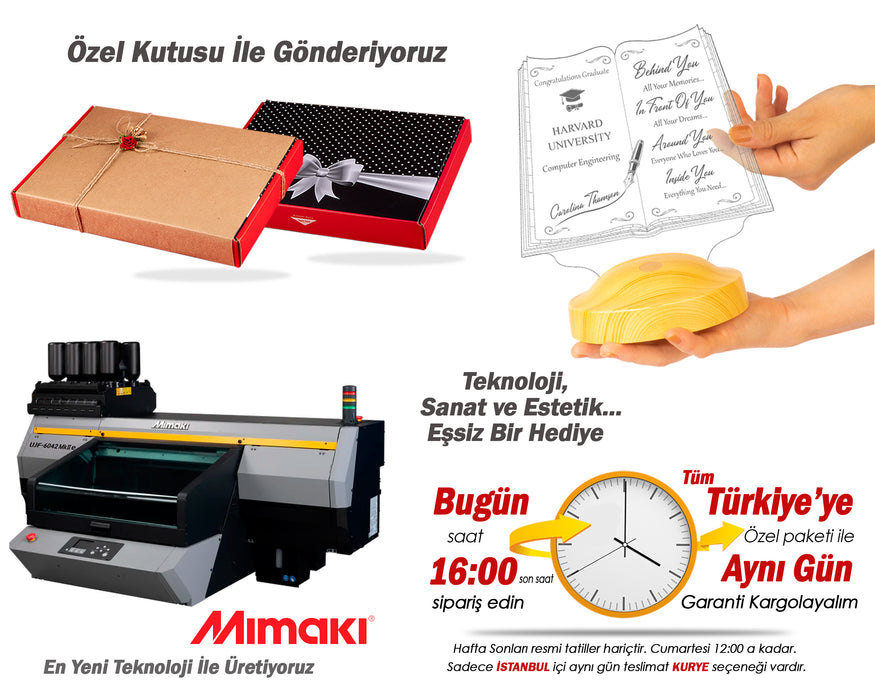 Mezuniyet Hediyesi LED Kitap Lamba / Kişiye Özel Kitap Mezuniyet Hediyesi / Okul Mezuniyetine Özel Hediye