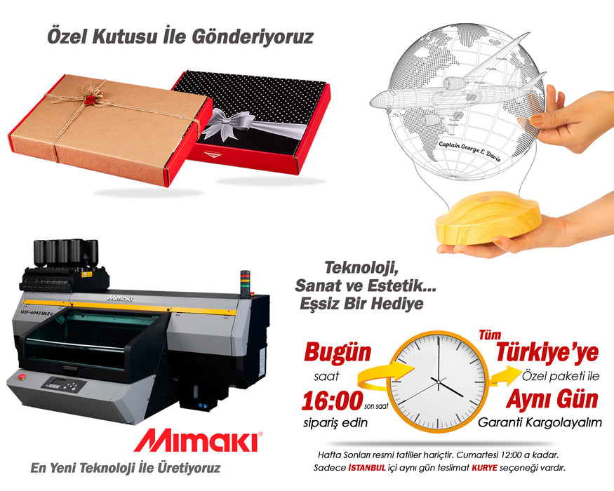 Pilotlara Özel Boeing 737 Tasarımlı LED Gece Lambası – Kişiye Özel Hediye