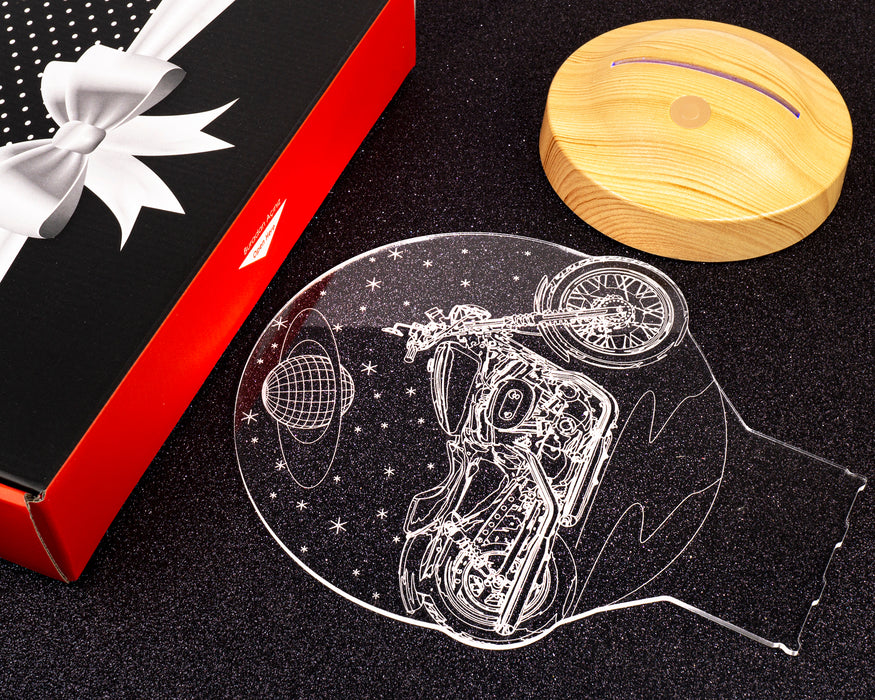 Chopper Motorsiklet, Motor Hayranlarına Hediye 3 Boyutlu, kişiye Özel motosiklet 3D Led Lamba