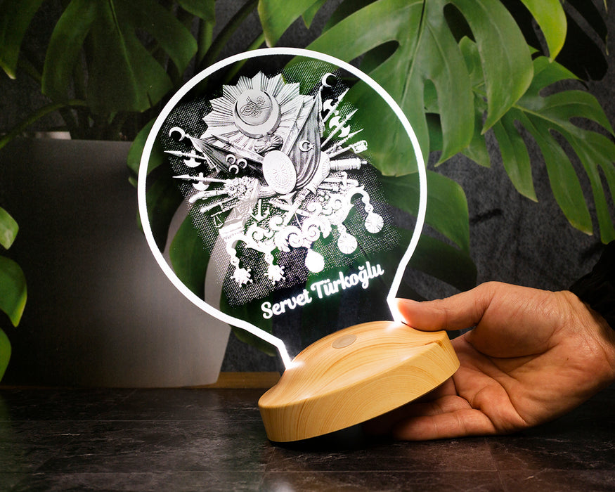 Babaya Hediye, Kişiye Özel Osmanlı Tuğrası Led Lamba