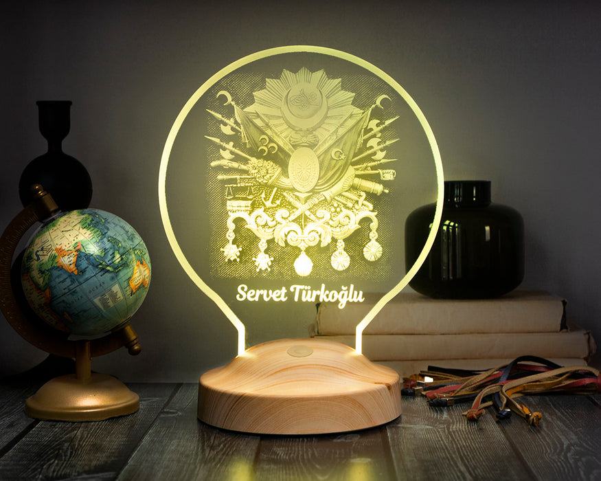 Babaya Hediye, Kişiye Özel Osmanlı Tuğrası Led Lamba