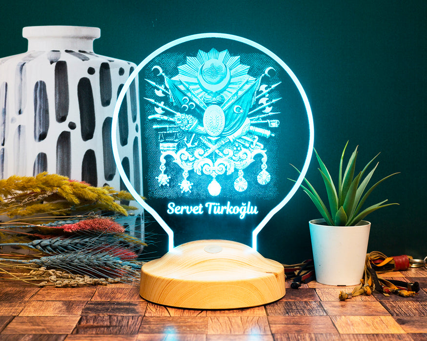Babaya Hediye, Kişiye Özel Osmanlı Tuğrası Led Lamba