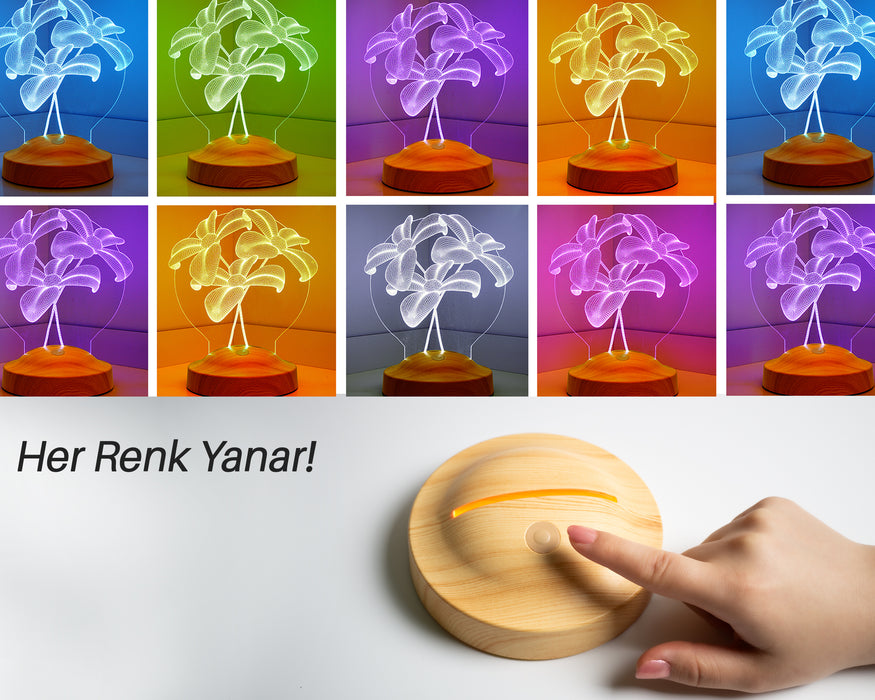 Öğretmene Hediye, Mezuniyet Hatırası Hediyesi, İsimli Öğretmenler Günü Hediyesi 3 Boyutlu Led Lamba