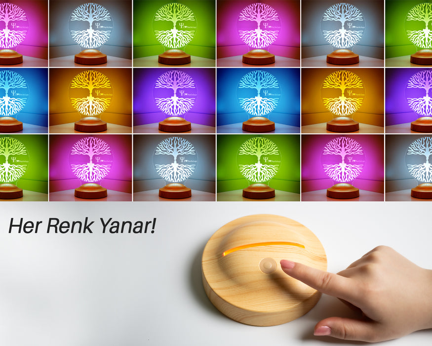 Psikolog Doktor Hediyesi, Psikiyatr, Psikiyatri Doktoruna Hediye Kişiye Özel Led Lamba