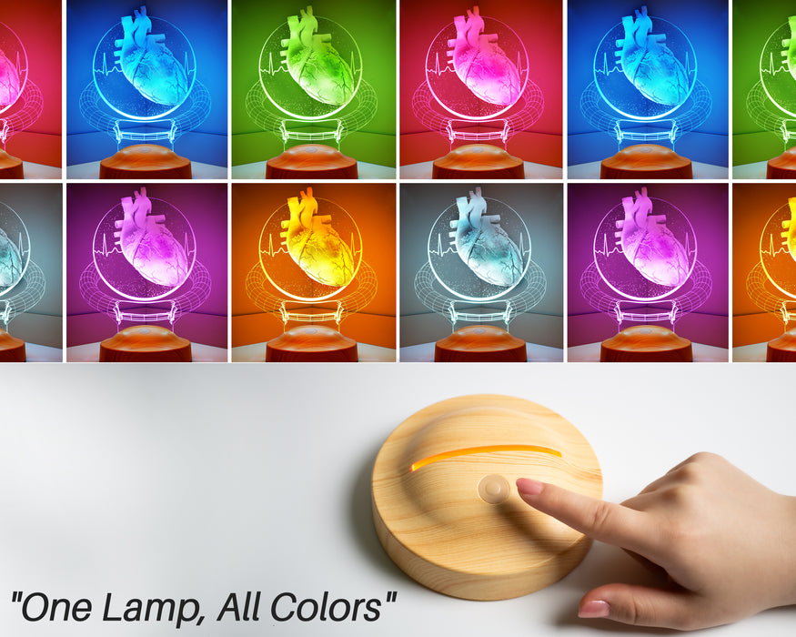 Kalp Cerrahı Hediyesi, Tıp Bayramı Hediyesi, Doktor Hediyesi Kişiye Özel Led Lamba