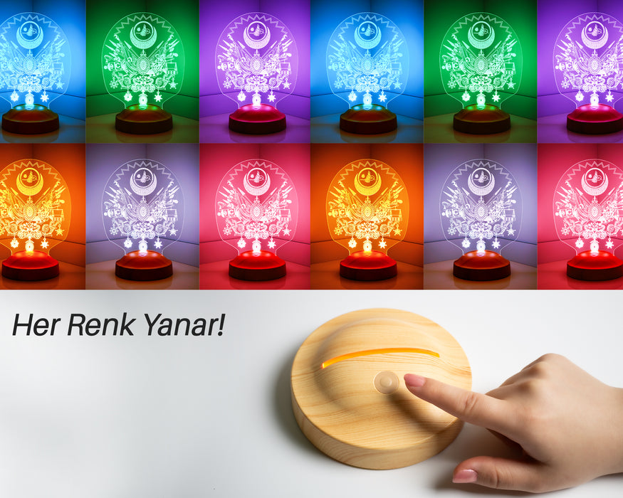 Osmanlı Tuğrası 3D Led Lamba
