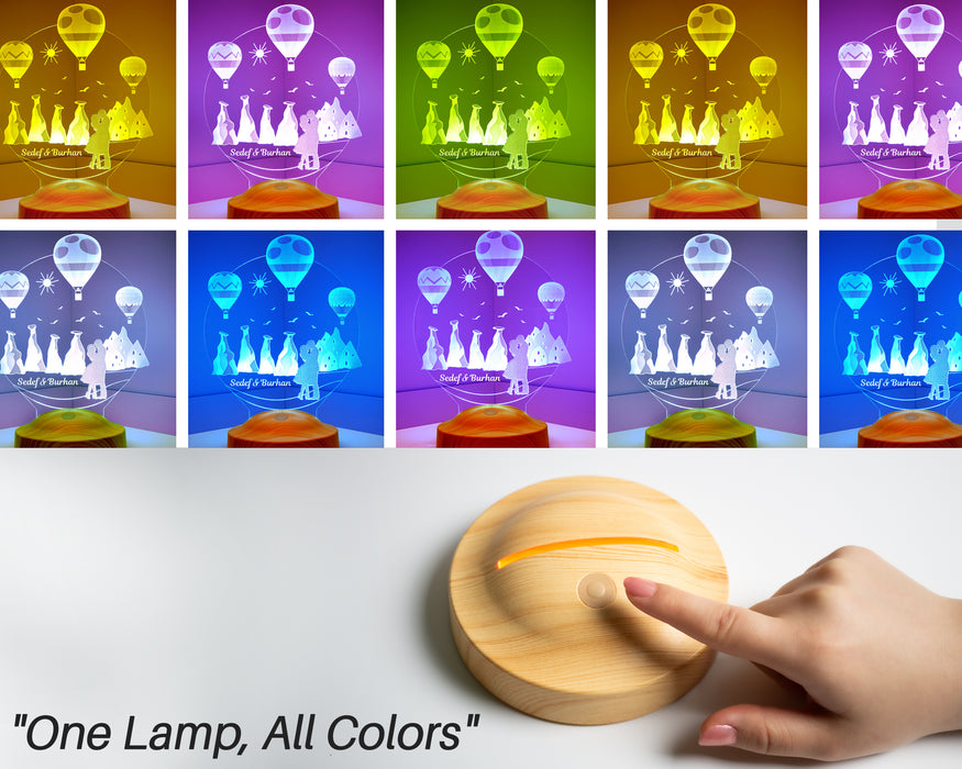 Kapadokya Peri Bacaları Hediyesi Kişiye Özel Led Lamba