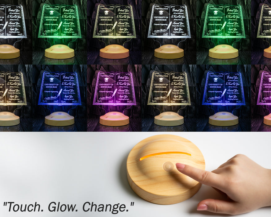 Kişiye Özel Mezuniyet Hediyesi LED Kitap Lamba (ingilizce yazılı versiyonu) / Personalized Graduation Gift Book Lamp