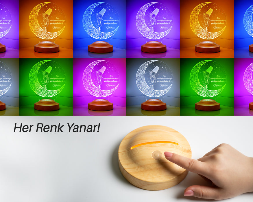 Mevlana Sözleri , Mevlana, Rumi, Dini Hediye, Islami Hediye, Dini Dekoratif Led Lamba