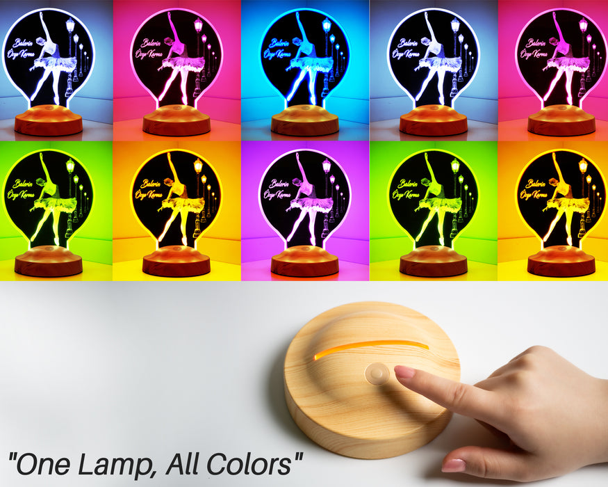 Balerin Hediyesi  Kişiye Özel İsimli Bale Led Lamba