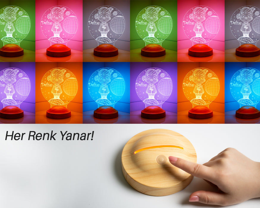 Küçük Kız Led Lamba, Kız Çocuğu Gece Lambası