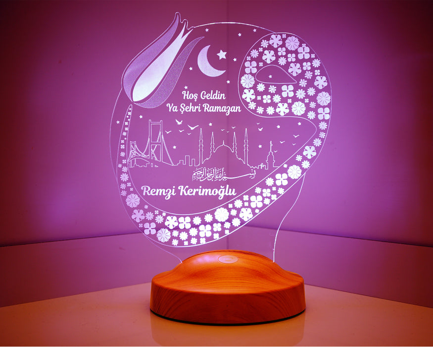 Ramazan Hediyesi Vav Ve İstanbul Kişiye Özel Led Lamba