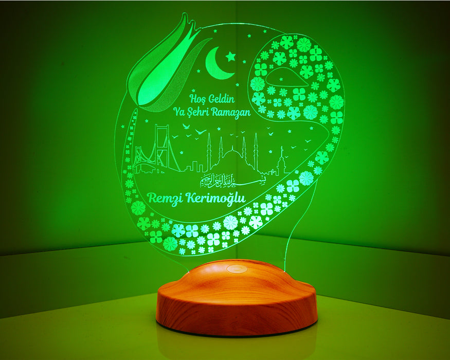 Ramazan Hediyesi Vav Ve İstanbul Kişiye Özel Led Lamba