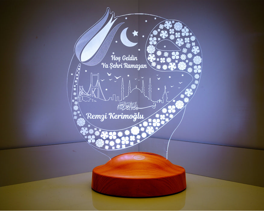 Ramazan Hediyesi Vav Ve İstanbul Kişiye Özel Led Lamba