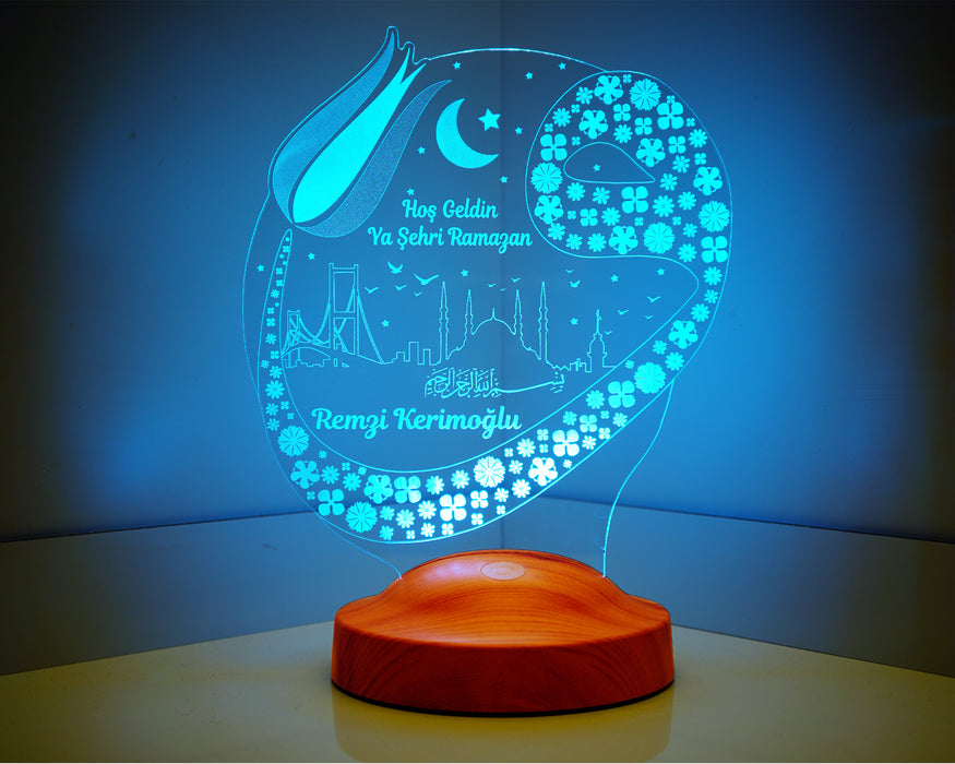 Ramazan Hediyesi Vav Ve İstanbul Kişiye Özel Led Lamba