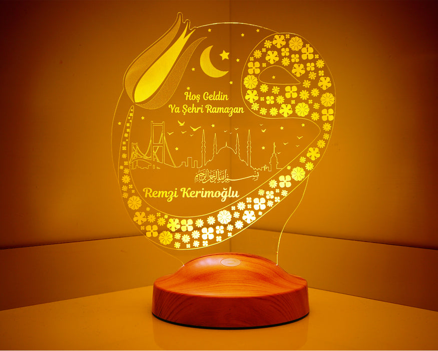 Ramazan Hediyesi Vav Ve İstanbul Kişiye Özel Led Lamba