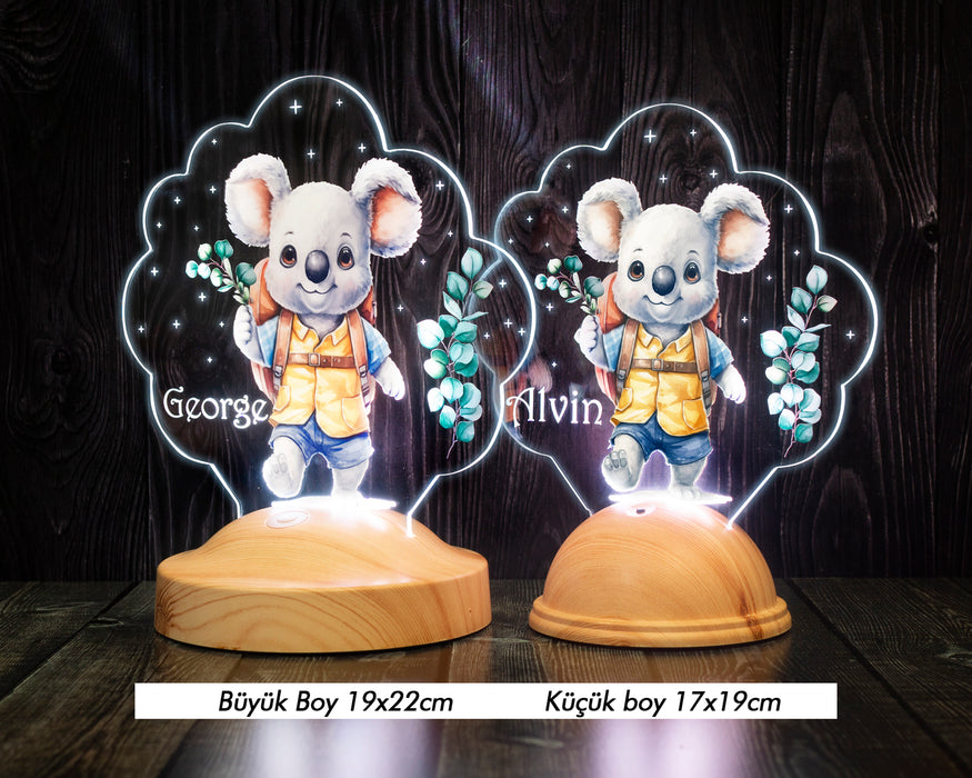 Koala Figürlü LED Lamba – İsimli Bebek Hediyesi