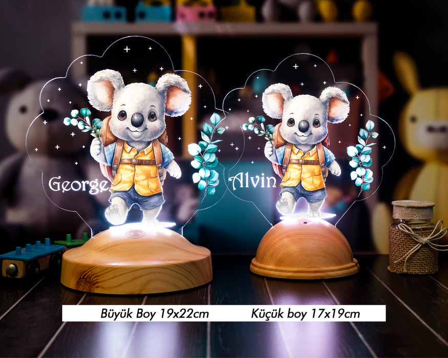 Koala Figürlü LED Lamba – İsimli Bebek Hediyesi