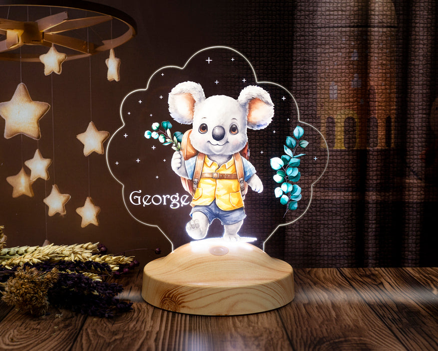 Koala Figürlü LED Lamba – İsimli Bebek Hediyesi