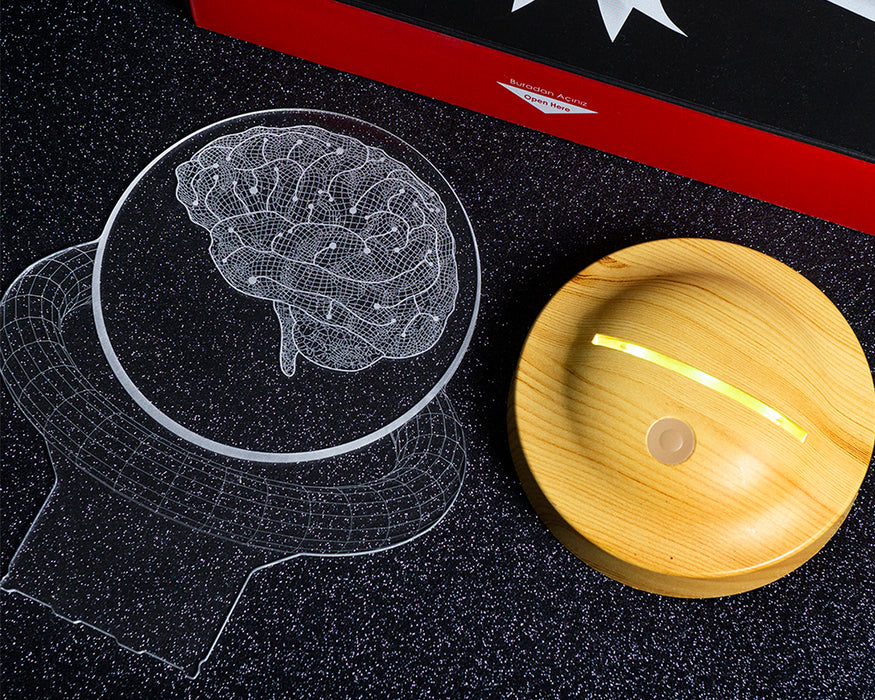 Beyin Tasarımlı 3D Led Lamba, Nöroloji Uzmanı Doktoru Hediyesi, Beyin Cerrahı için Hediye, Tıp Bayramı Hediyesi