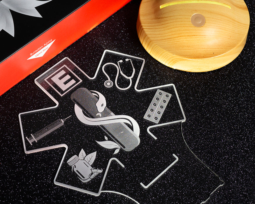 Eczacılar Günü Hediyesi, Eczacılara Özel Hediye, Eczane Logolu Kişiye Özel Led Lamba, Eczacı Teknisyenine Hediye