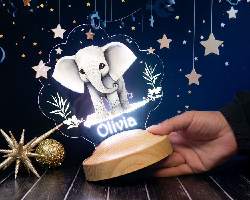 Fil Figürlü LED Lamba – İsimli Bebek Odası Hediyesi